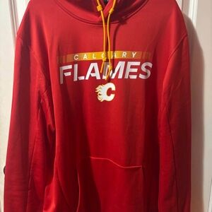 Calgary Flames Pro Adidas Red Hoodie